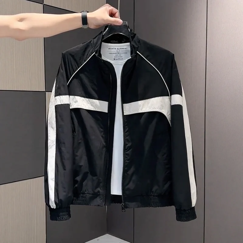 Herren Moderne Sportjacke mit hohen Kragen Drune