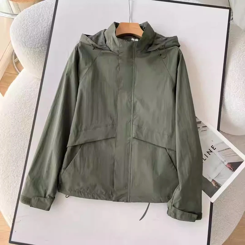 Herren Leichte Übergangsjacke mit verstellbarem Kapuzenkragen Drune