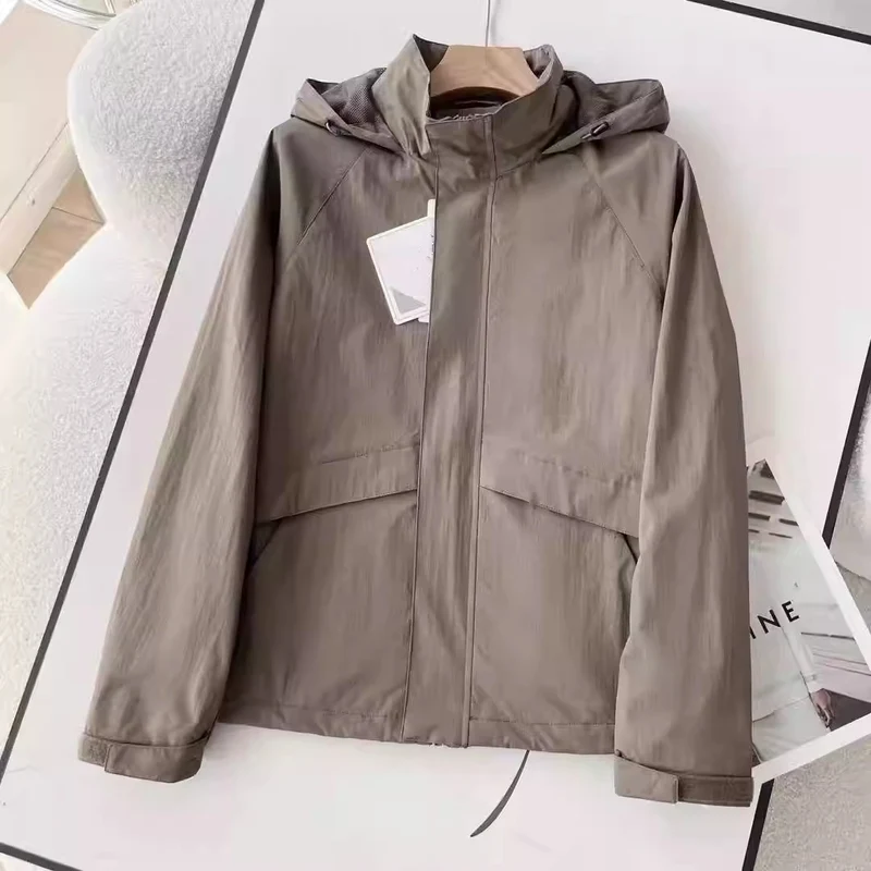 Herren Leichte Übergangsjacke mit verstellbarem Kapuzenkragen Drune