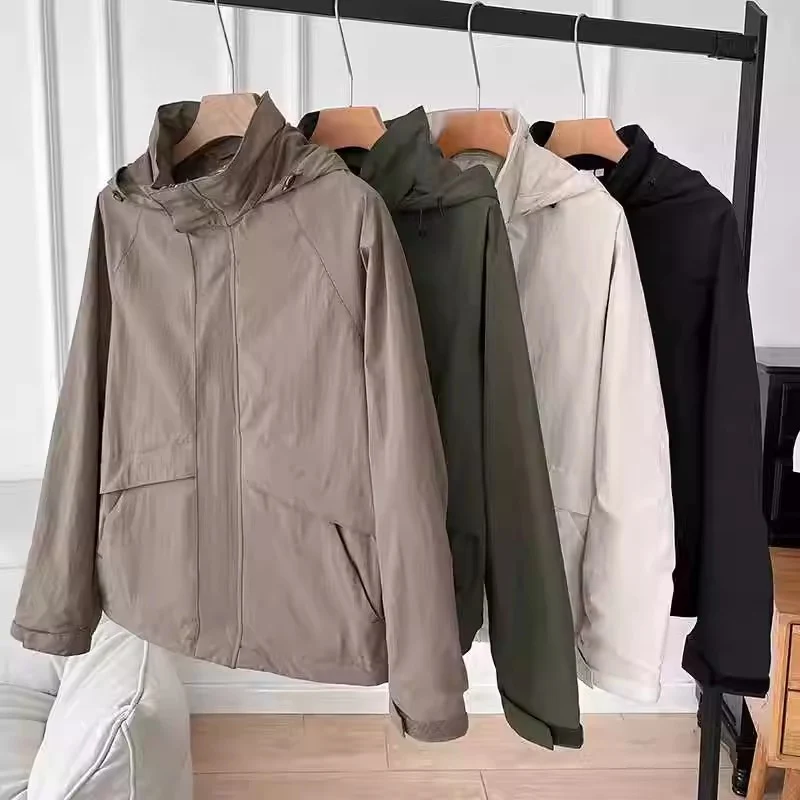 Herren Leichte Übergangsjacke mit Kapuze Drune