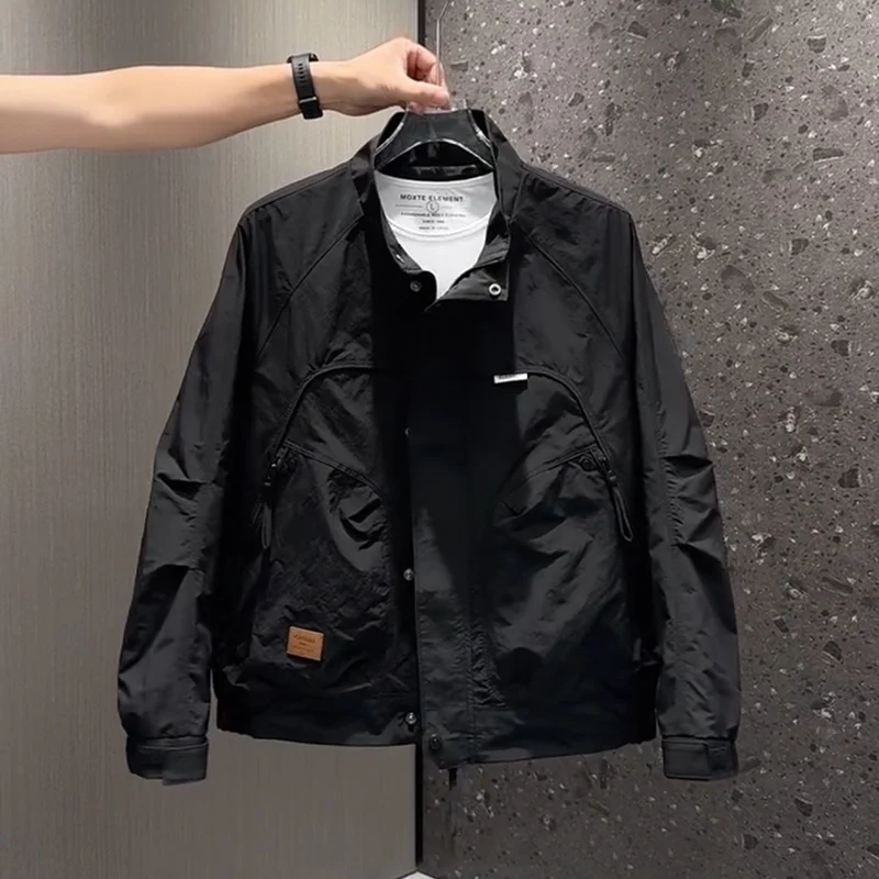 Herren Leichte Übergangsjacke mit hohem Kragen Drune