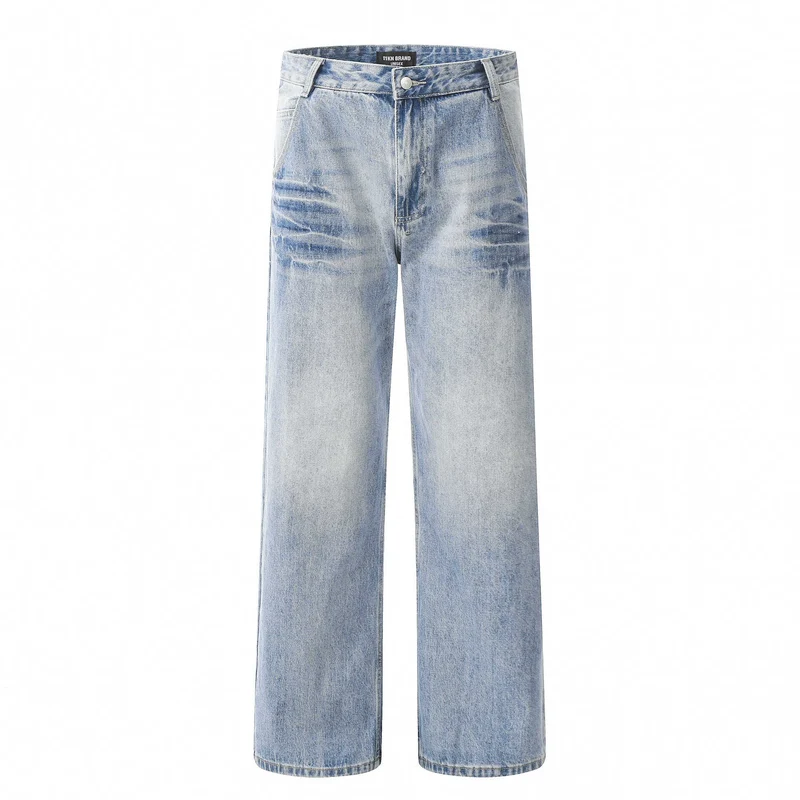 Herren Lässige Weitgeschnittene Denim-Jeans Drune