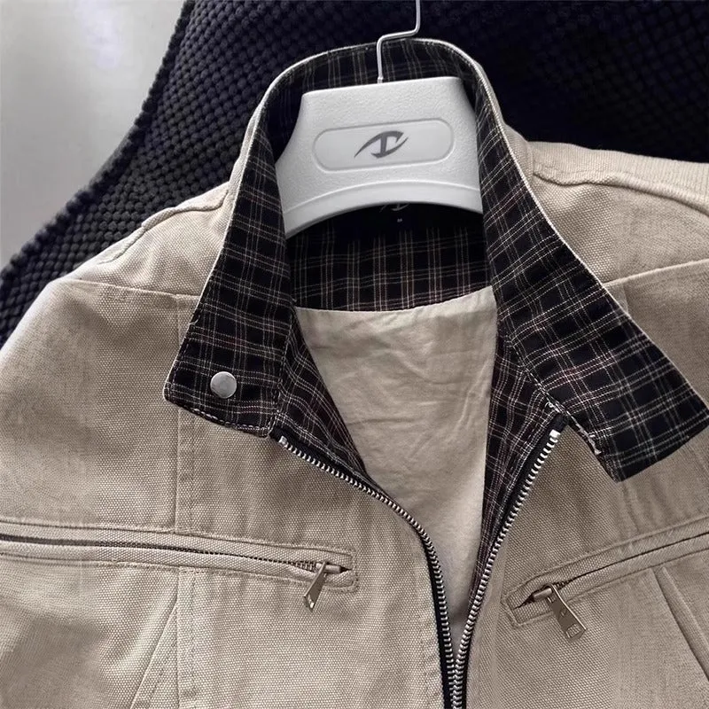 Herren Lässige Überziehjacke mit Karomuster Drune