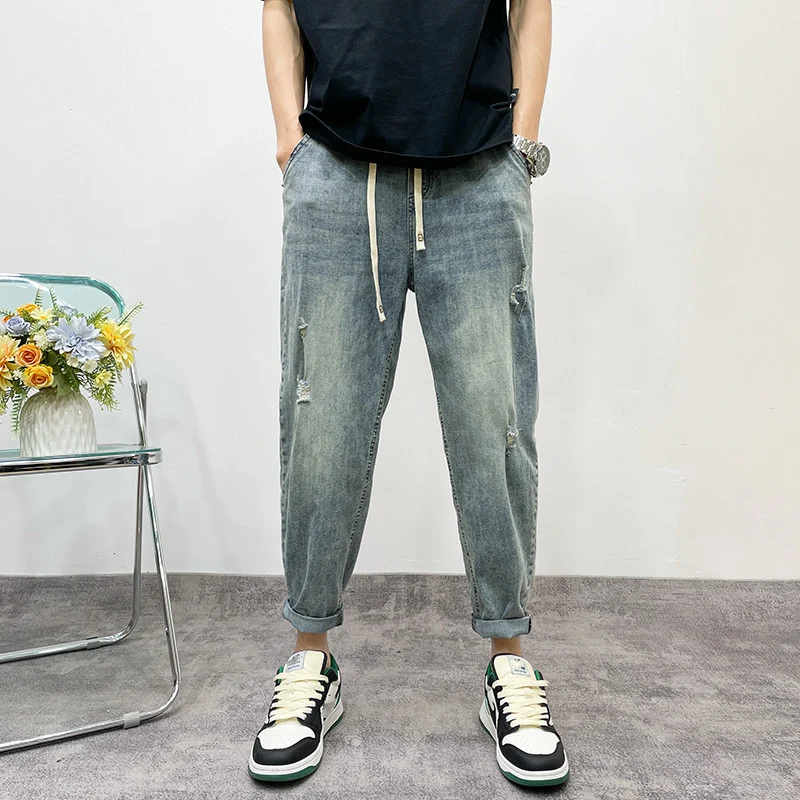 Herren Lässige Ripped Denim-Hose Drune