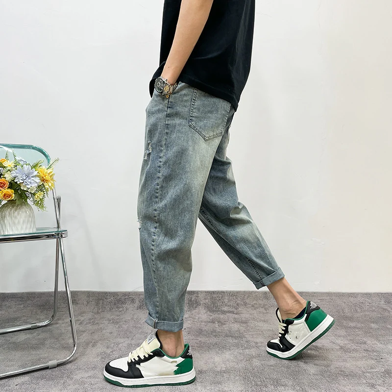 Herren Lässige Ripped Denim-Hose Drune