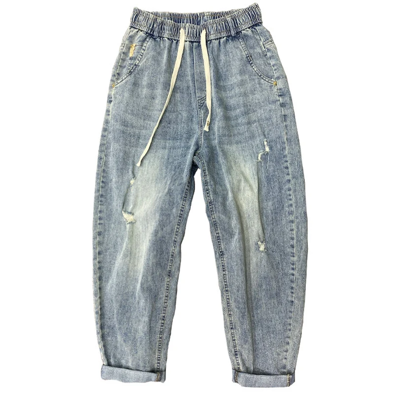 Herren Lässige Ripped Denim-Hose Drune