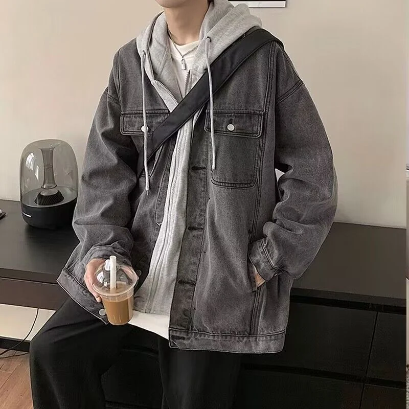 Herren Lässige Oversized Denimjacke Drune