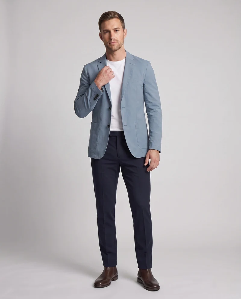 Herren Reiseblazer aus funktionellem Performance-Gewebe mit aufgesetzten Taschen