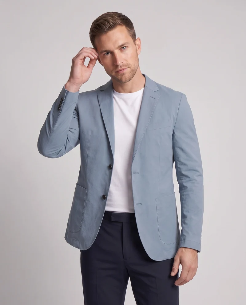 Herren Reiseblazer aus funktionellem Performance-Gewebe mit aufgesetzten Taschen