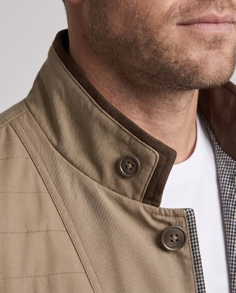 Herren Stehkragen Feldjacke aus Baumwollmischung mit kontrastierendem Kragen und Reißverschlusstaschen