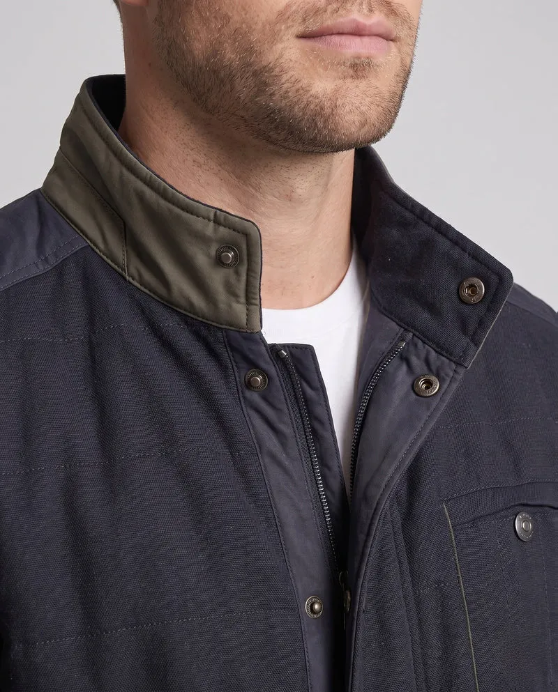 Herren Stehkragen Steppjacke mit Kontrastärmeln aus Mischmaterial