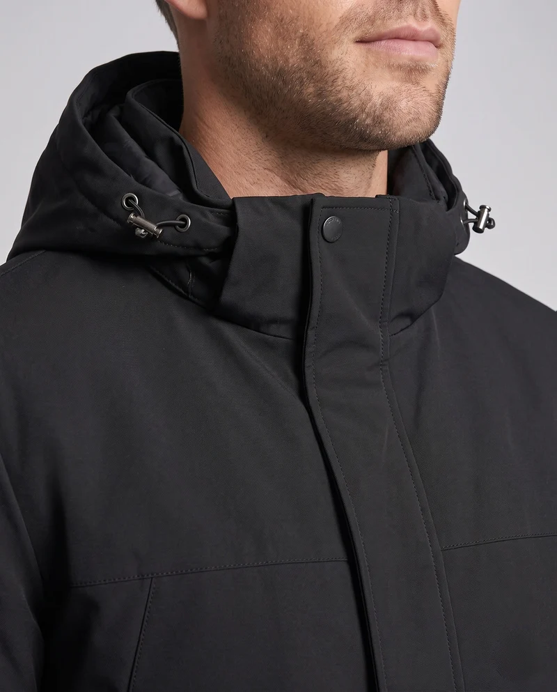 Herren wasserabweisende Softshell-Winterjacke mit Kapuze und Füllung aus Schafswolle-Mix