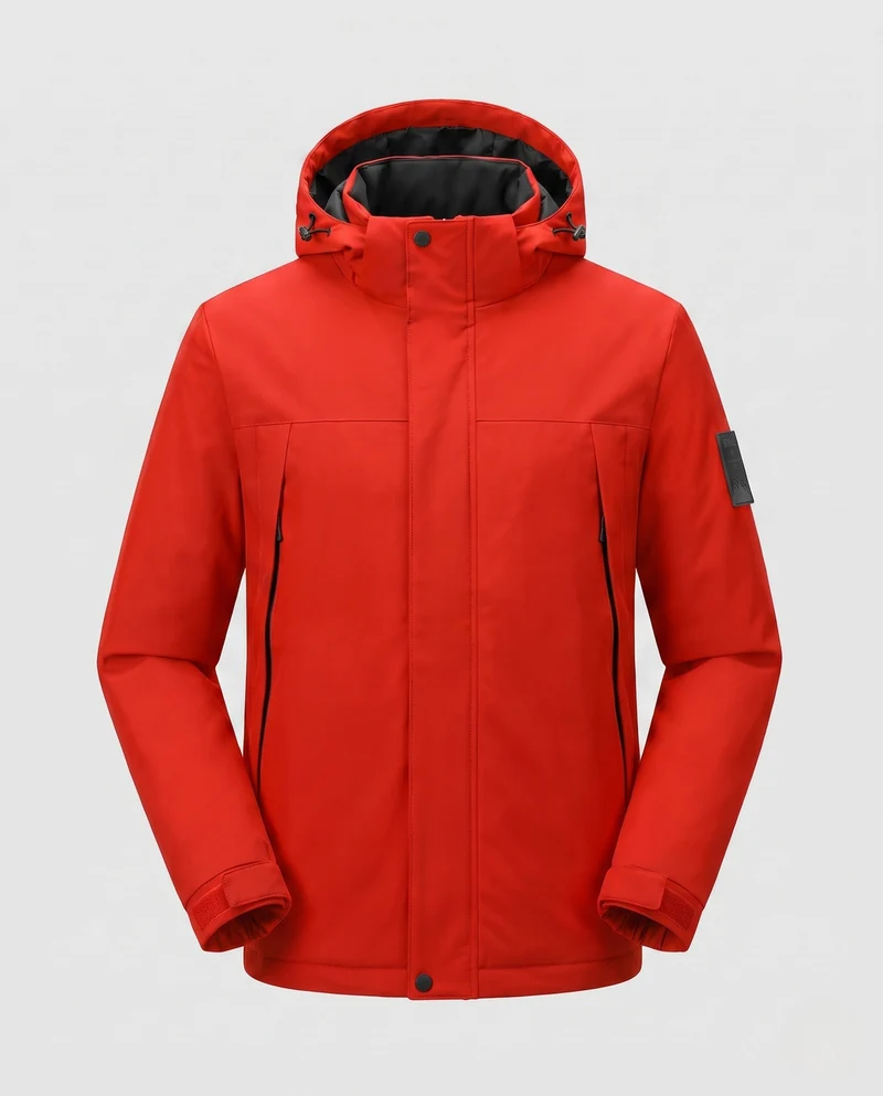Herren wasserabweisende Softshell-Winterjacke mit Kapuze und Füllung aus Schafswolle-Mix