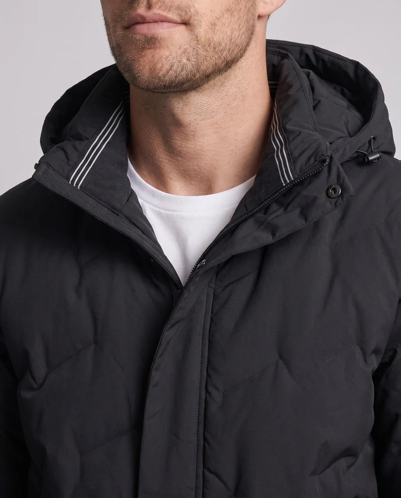 Herren Wasserabweisende Gepolsterte Daunenjacke mit Kapuze und Hochwertiger Entendaunenfüllung