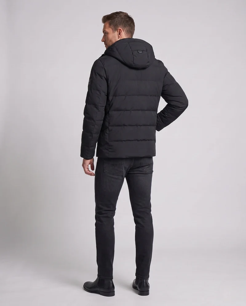 Herren Wasserabweisende Gepolsterte Daunenjacke mit Kapuze und Hochwertiger Entendaunenfüllung