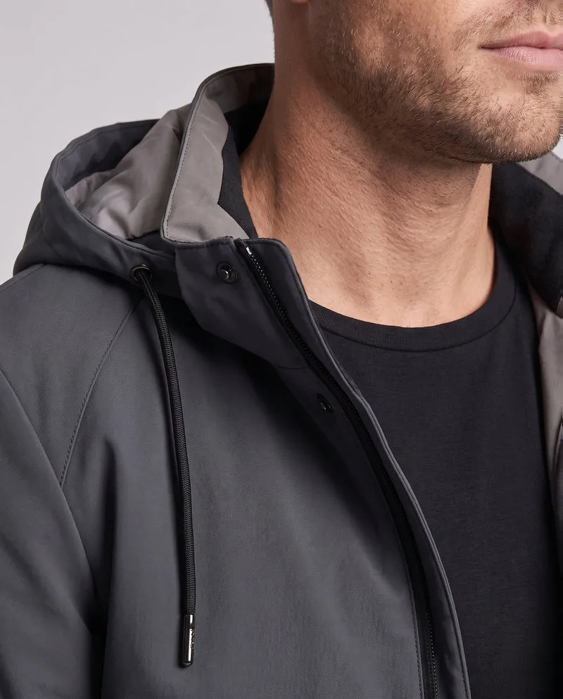 Herren wasserabweisende gepolsterte Jacke mit Kapuze und Daunenfüllung