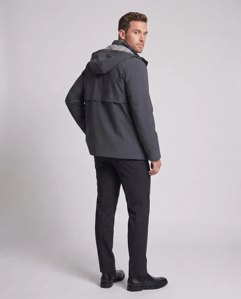 Herren wasserabweisende gepolsterte Jacke mit Kapuze und Daunenfüllung