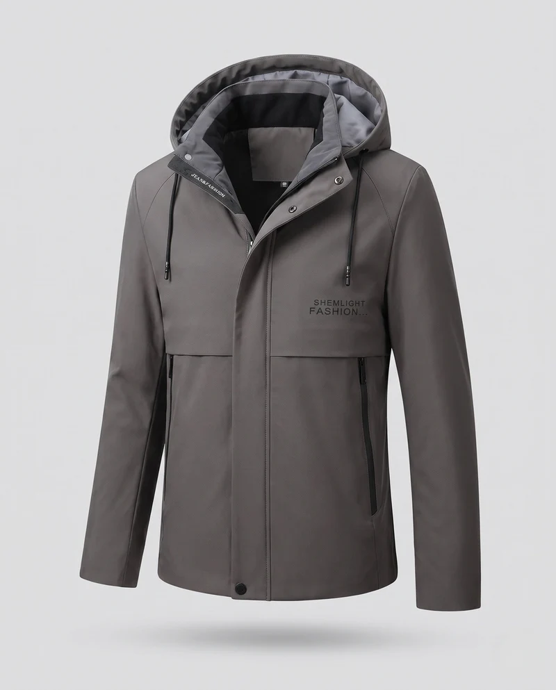 Herren wasserabweisende gepolsterte Jacke mit Kapuze und Daunenfüllung
