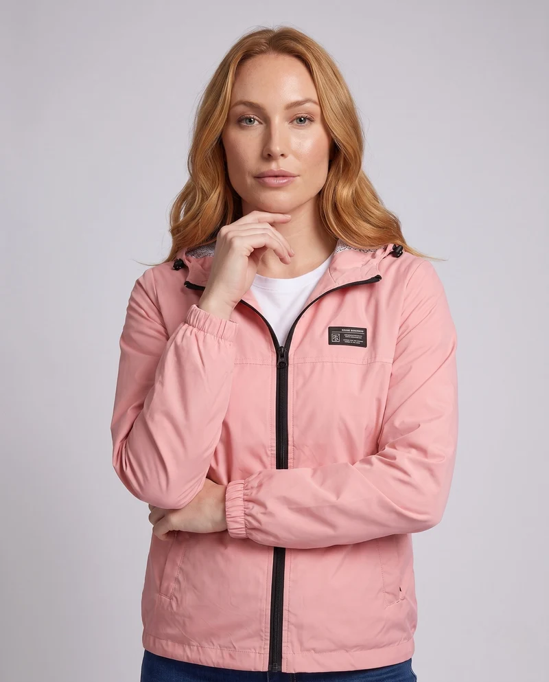 Damen leichte Kapuzenwindjacke mit atmungsaktiver Innenschicht und Reißverschluss