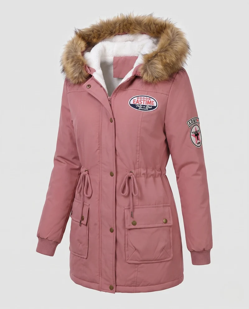 Damen Utility-Parka mit gesteppter Thermofüllung und Abzeichen-Details