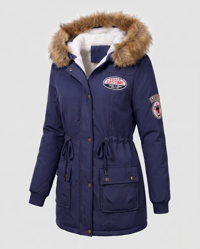 Damen Utility-Parka mit gesteppter Thermofüllung und Abzeichen-Details