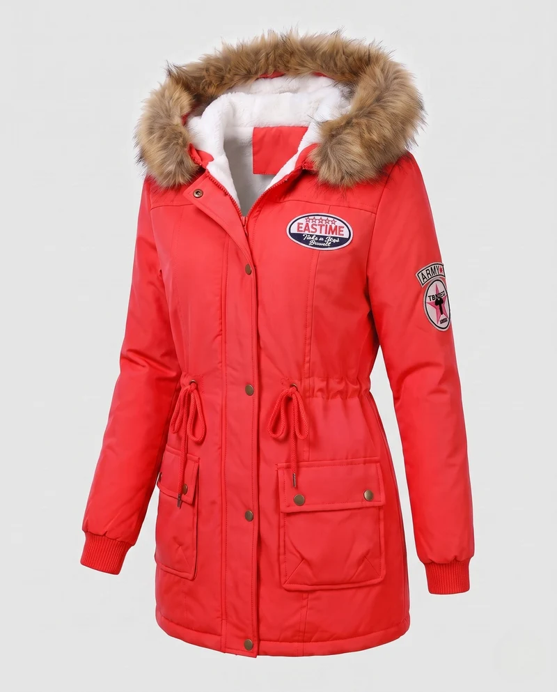 Damen Utility-Parka mit gesteppter Thermofüllung und Abzeichen-Details