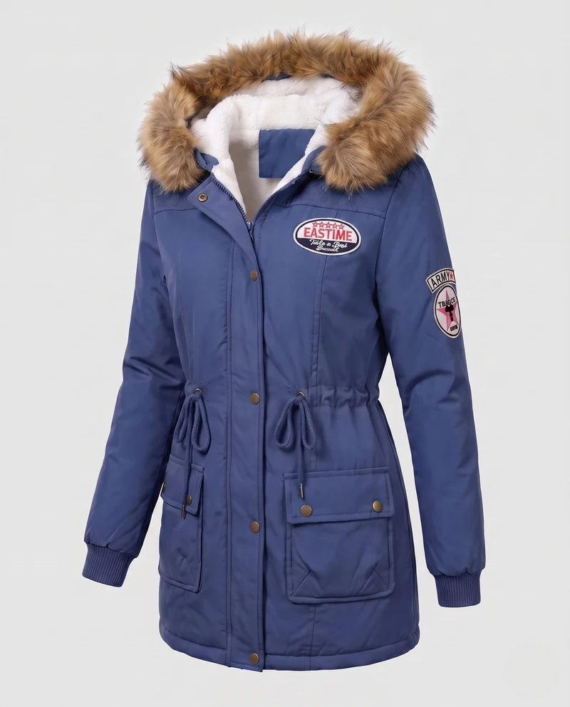 Damen Utility-Parka mit gesteppter Thermofüllung und Abzeichen-Details