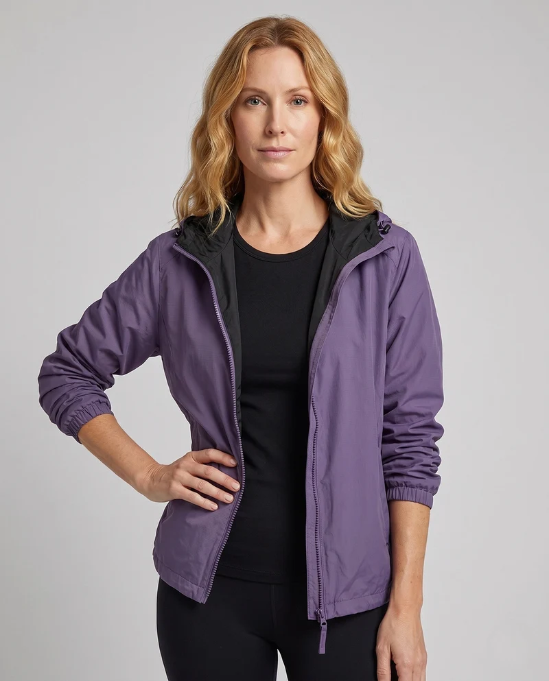 Damen Übergangsjacke mit Kapuze, Reißverschluss, elastischem Saum und aufgesetzten Taschen