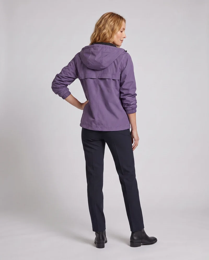Damen Übergangsjacke mit Kapuze, Reißverschluss, elastischem Saum und aufgesetzten Taschen