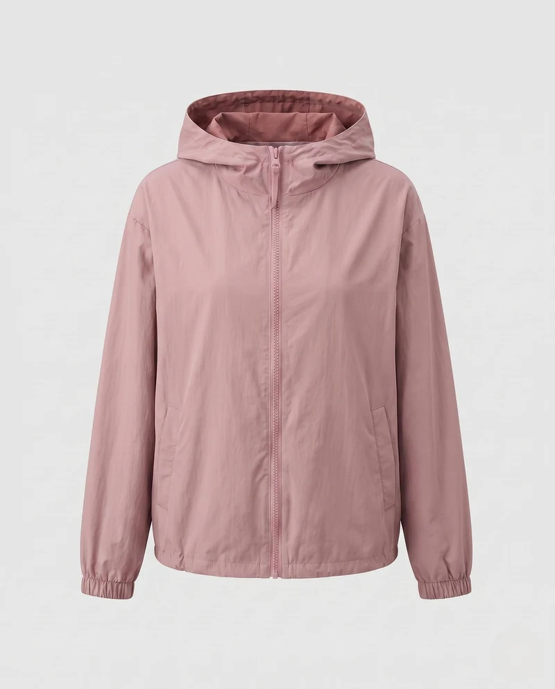 Damen Übergangsjacke mit Kapuze, Reißverschluss, elastischem Saum und aufgesetzten Taschen