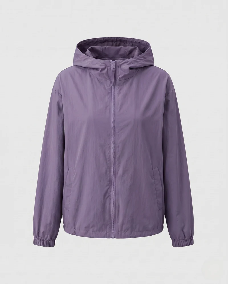 Damen Übergangsjacke mit Kapuze, Reißverschluss, elastischem Saum und aufgesetzten Taschen