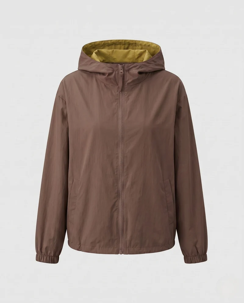 Damen Übergangsjacke mit Kapuze, Reißverschluss, elastischem Saum und aufgesetzten Taschen