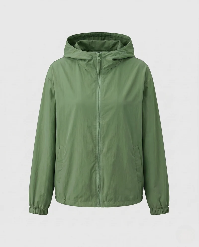 Damen Übergangsjacke mit Kapuze, Reißverschluss, elastischem Saum und aufgesetzten Taschen