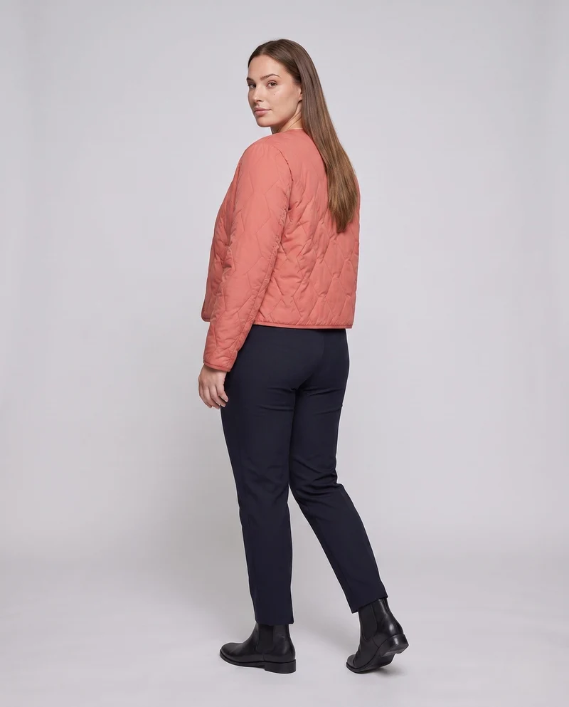 Damen gesteppte Übergangsjacke mit Teddy-Futter
