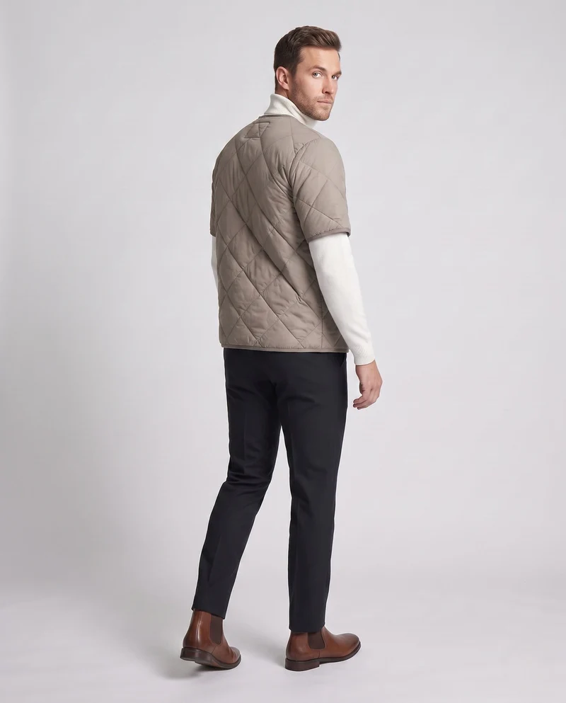Herren gesteppte thermale Weste mit Teddy-Futter
