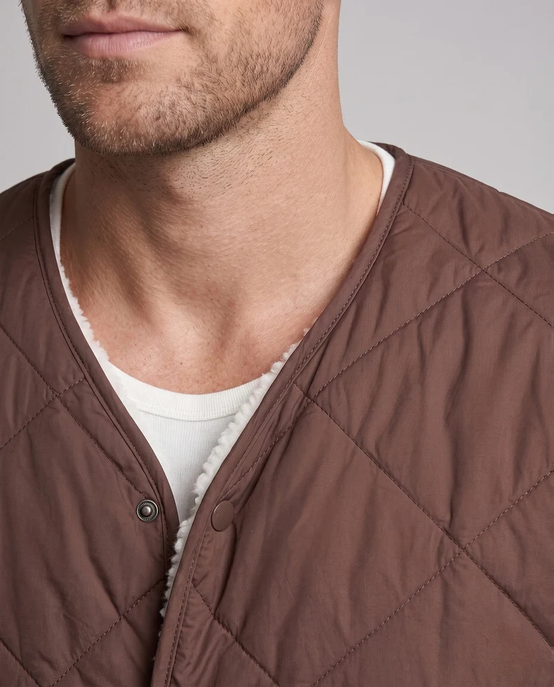 Männer gesteppte Übergangsjacke mit Teddy-Futter