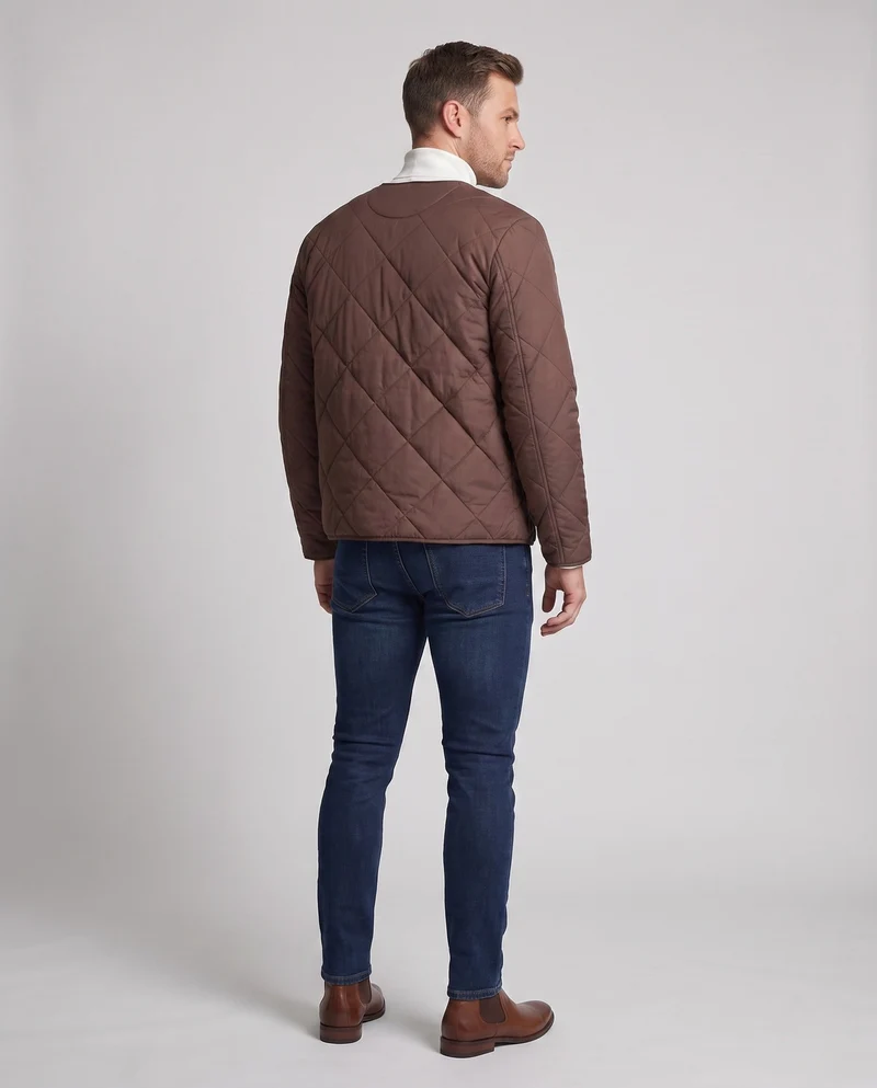 Männer gesteppte Übergangsjacke mit Teddy-Futter
