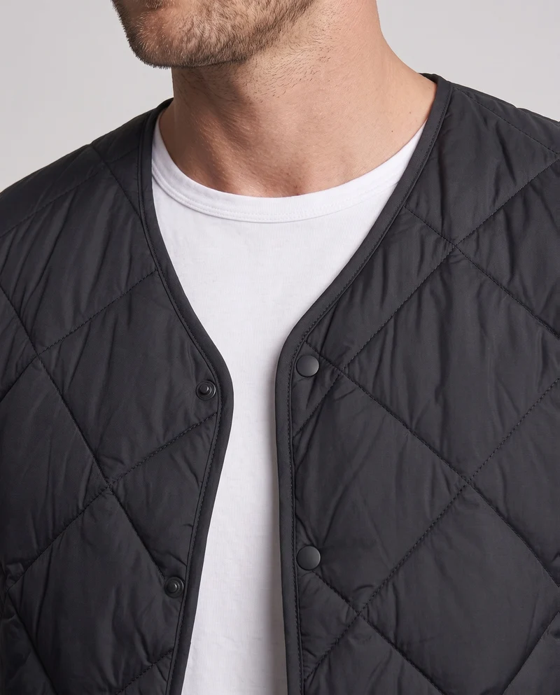 Leichte kurzärmlige Herrenjacke mit Druckknöpfen und Polsterung