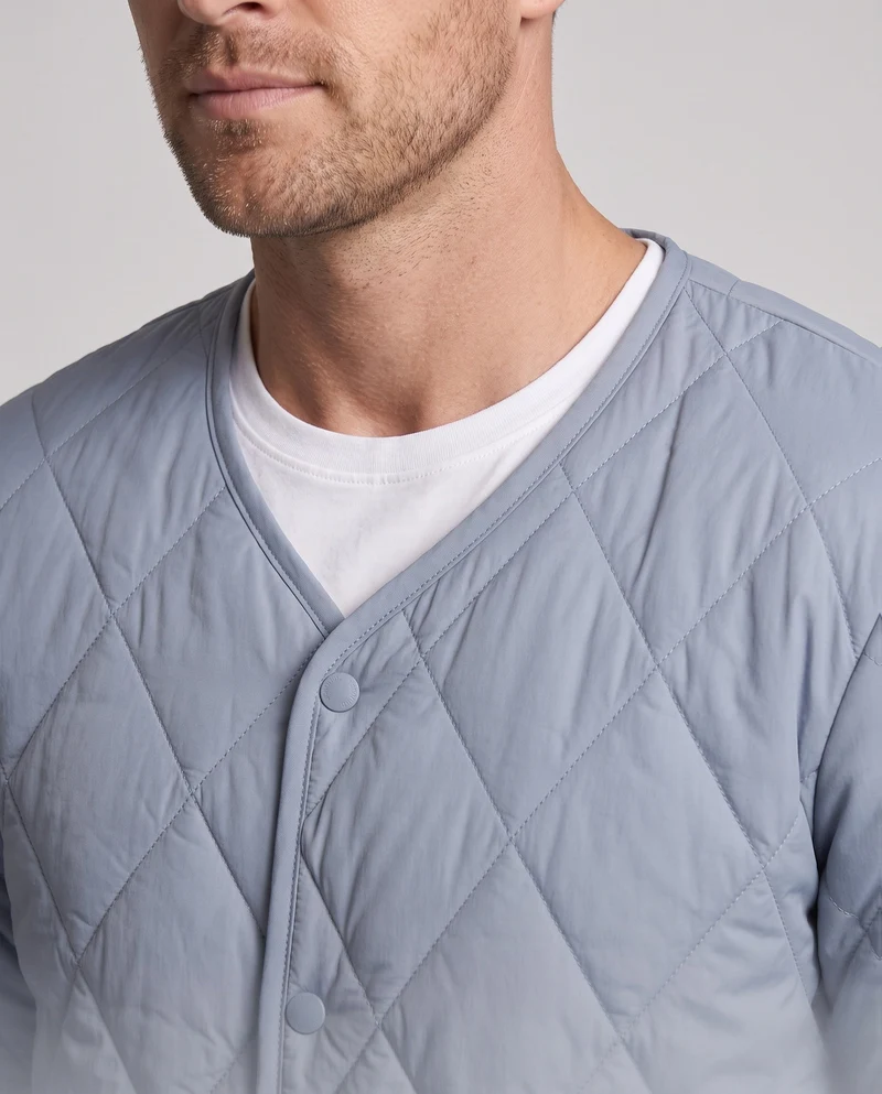 Herren ultraleichte gesteppte Innenjacke mit Druckknöpfen