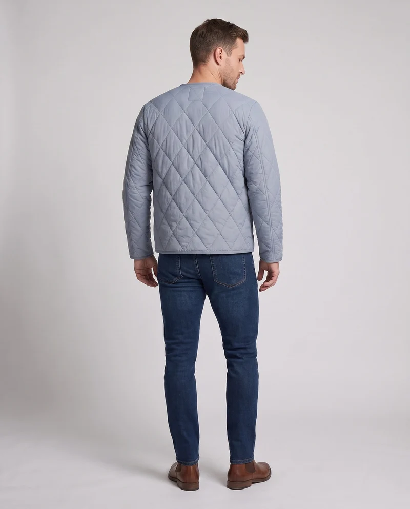 Herren ultraleichte gesteppte Innenjacke mit Druckknöpfen