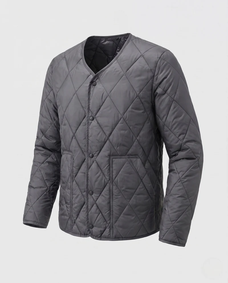 Herren ultraleichte gesteppte Innenjacke mit Druckknöpfen