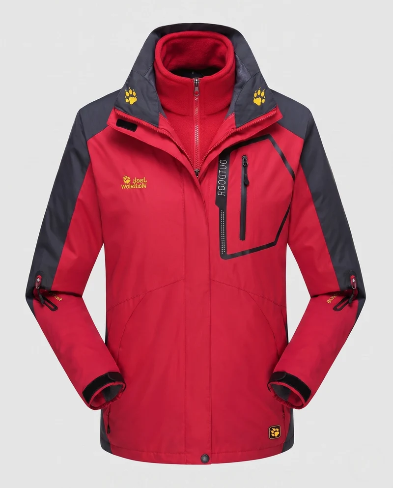 Herren Drei-in-Eins Softshell-Fleece Trekkingjacke mit abnehmbarer Kapuze