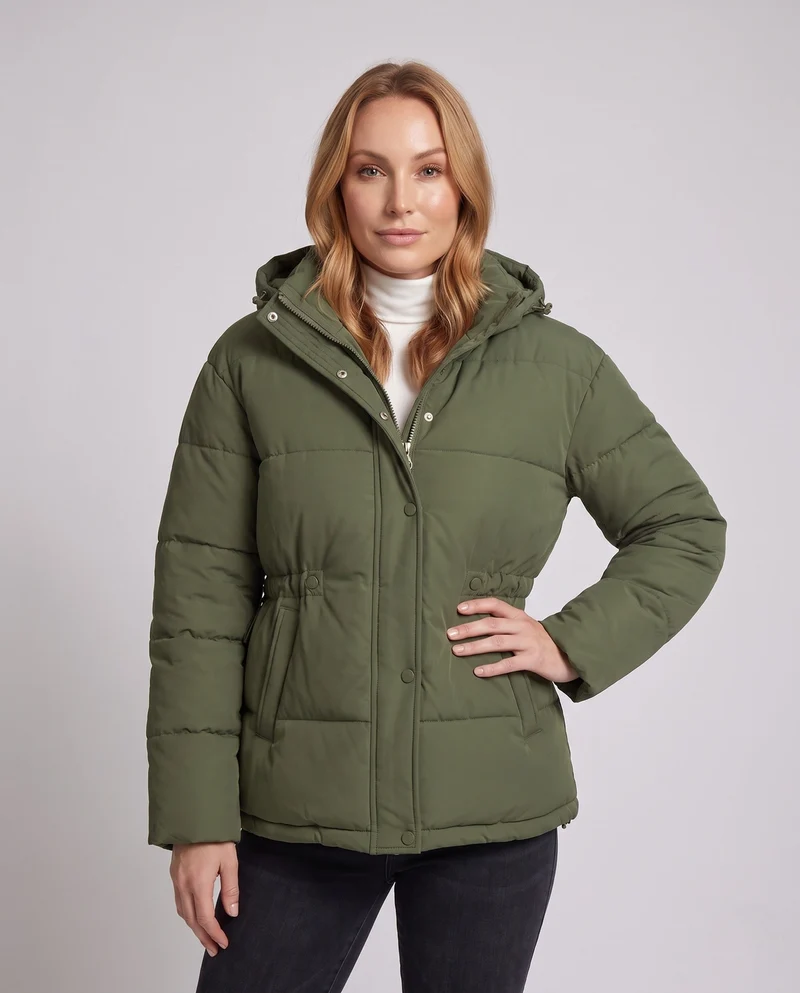 Damen oversized gesteppte Kapuzenjacke mit wärmender Thermo-Isolierung