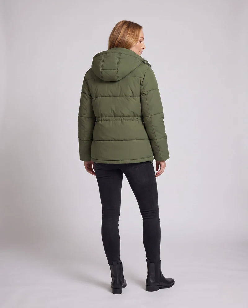 Damen oversized gesteppte Kapuzenjacke mit wärmender Thermo-Isolierung