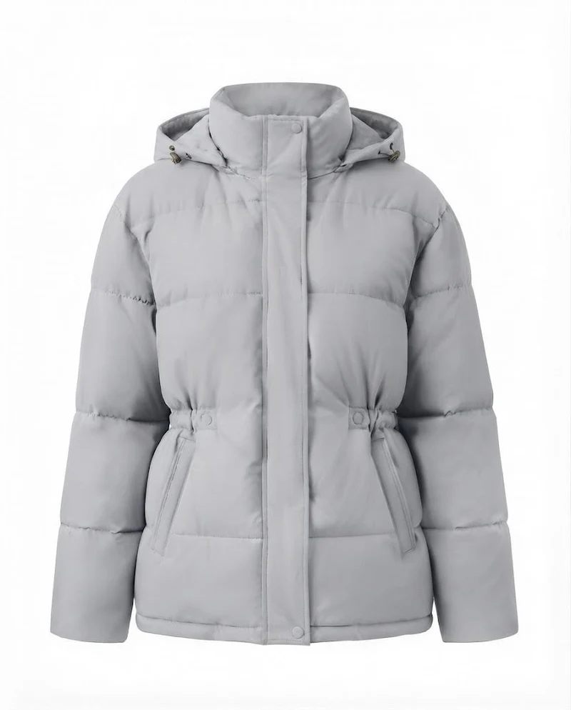 Damen oversized gesteppte Kapuzenjacke mit wärmender Thermo-Isolierung