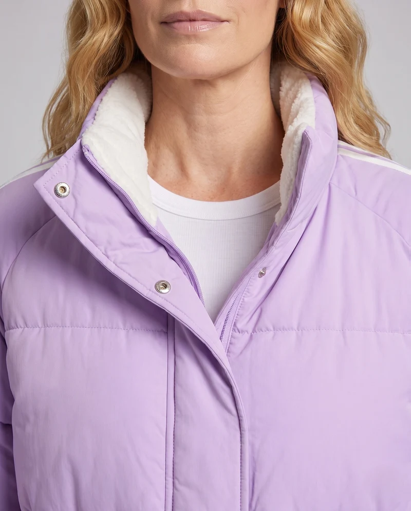 Damen nan sportlicher gesteppten Stadt-Puffer mit ergonomischem Stehkragen und reflektierenden Armstreifen
