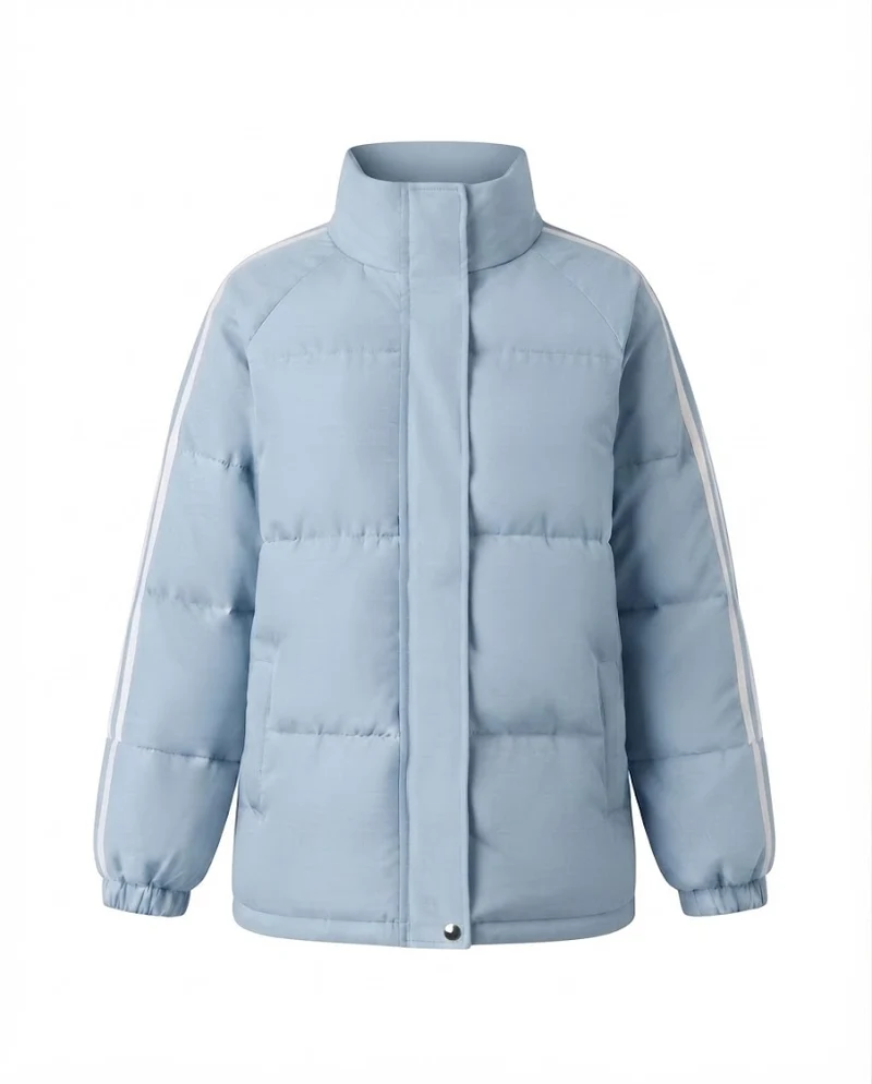 Damen nan sportlicher gesteppten Stadt-Puffer mit ergonomischem Stehkragen und reflektierenden Armstreifen