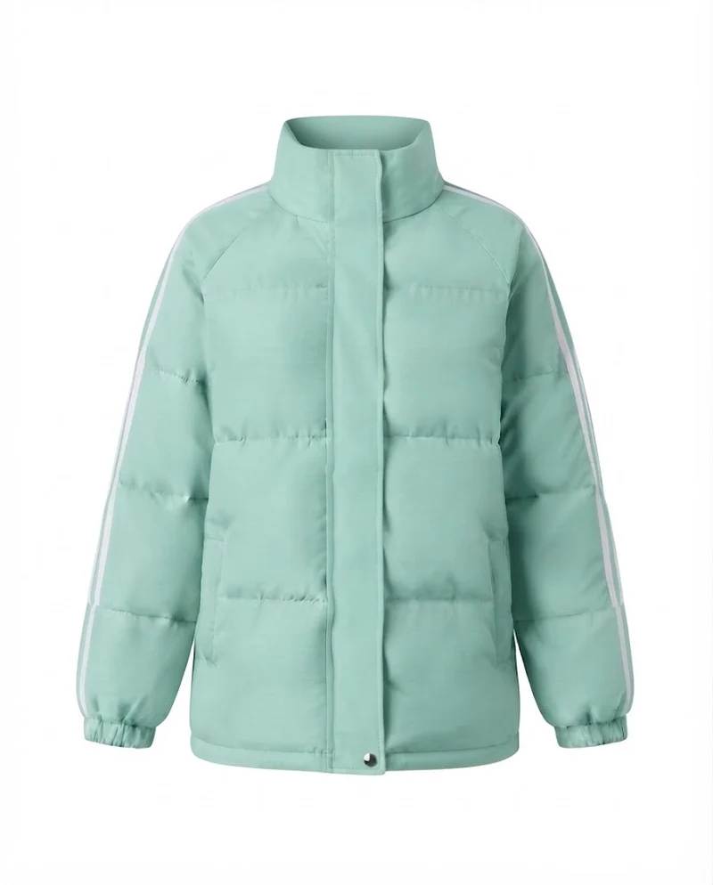 Damen nan sportlicher gesteppten Stadt-Puffer mit ergonomischem Stehkragen und reflektierenden Armstreifen