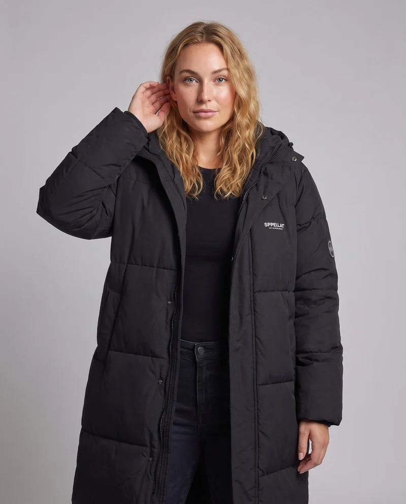 Damen Nano Ultra Lang Oversized Steppmantel mit geräuschreduzierendem Außenmaterial und Thermofüllung