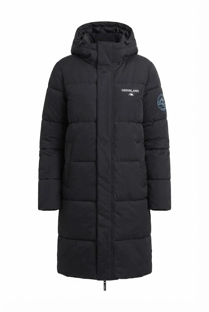 Damen Nano Ultra Lang Oversized Steppmantel mit geräuschreduzierendem Außenmaterial und Thermofüllung